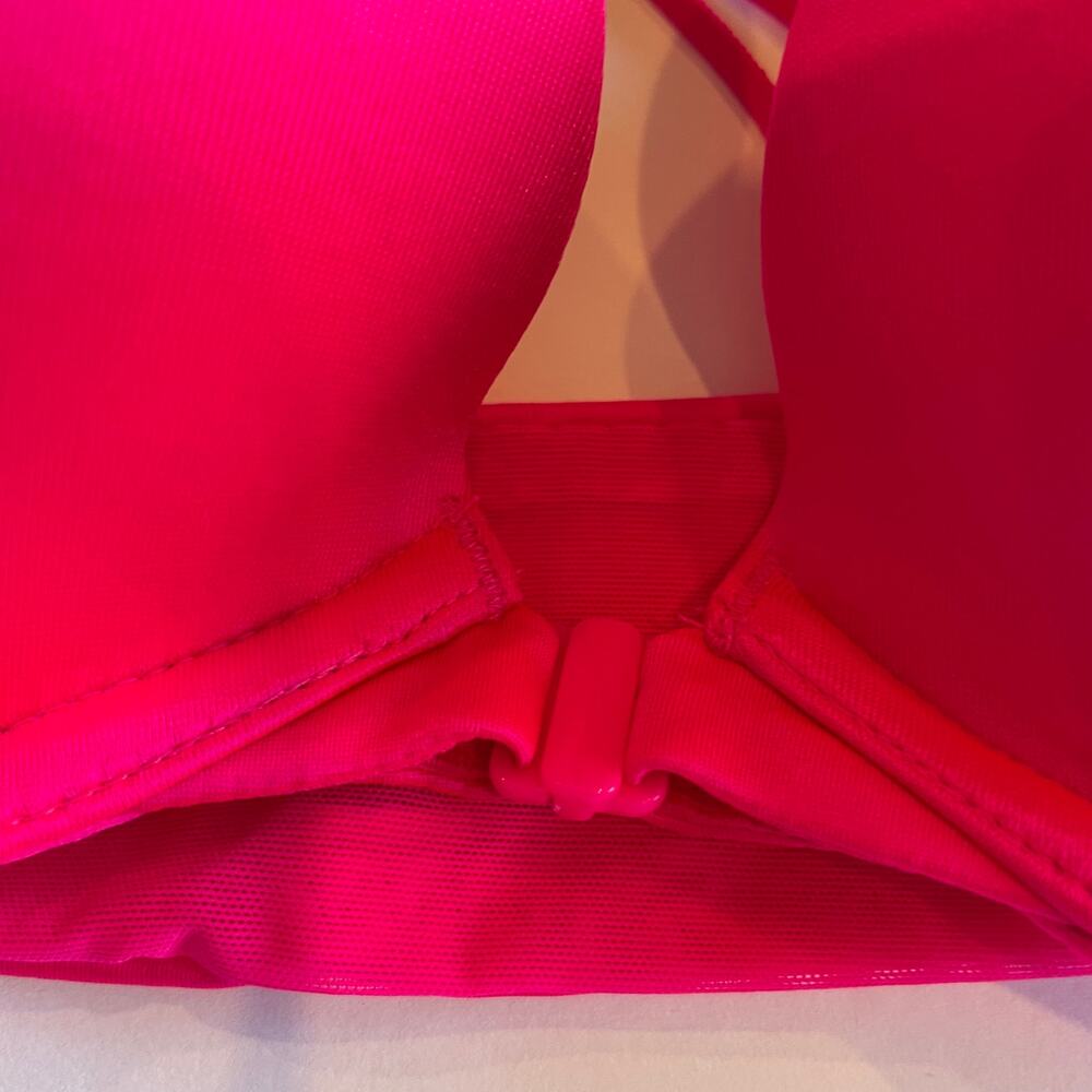 Victoria's Secret Bra Womens 32C Pink Very Sexy Push Up Bra Front Close Bright - Picture 3 of 8